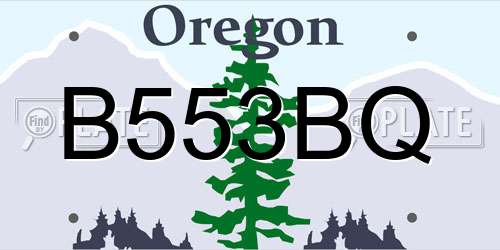 B553BQ Oregon License Plate