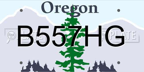 B557HG Oregon License Plate