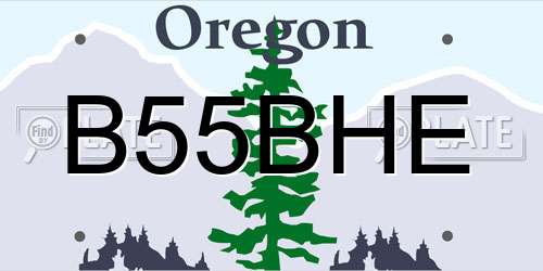 B55BHE Oregon License Plate