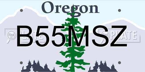 B55MSZ Oregon License Plate