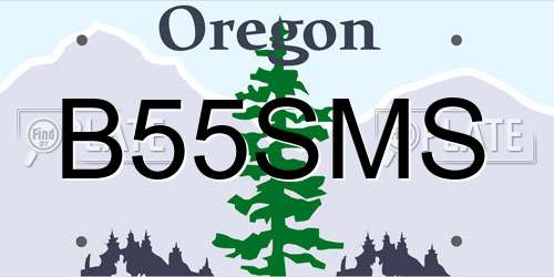 B55SMS Oregon License Plate