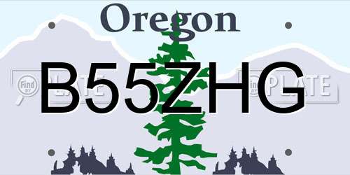 B55ZHG Oregon License Plate