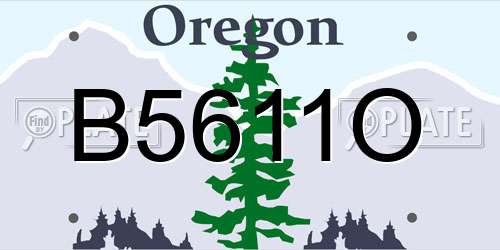 B5611O Oregon License Plate