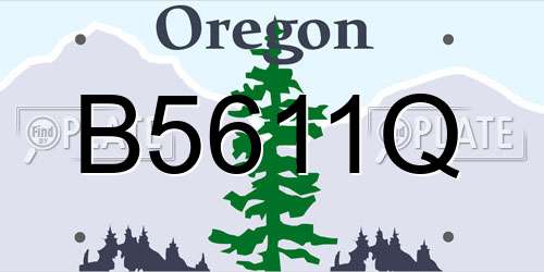 B5611Q Oregon License Plate