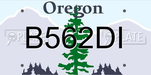B562DI Oregon License Plate