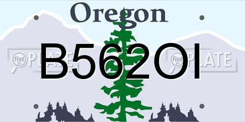 B562OI Oregon License Plate