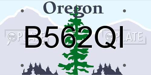 B562QI Oregon License Plate