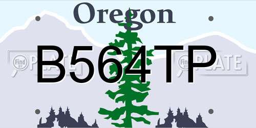 B564TP Oregon License Plate