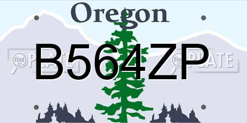 B564ZP Oregon License Plate