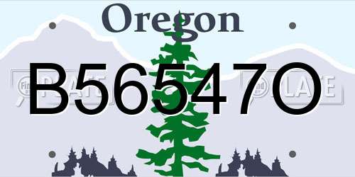 B56547O Oregon License Plate