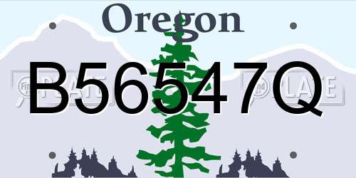 B56547Q Oregon License Plate