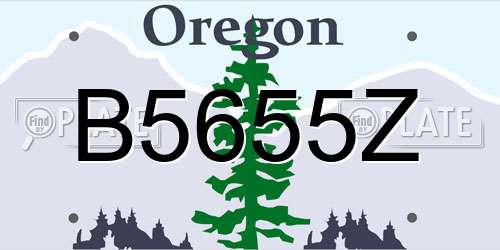 B5655Z Oregon License Plate