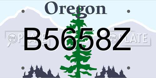 B5658Z Oregon License Plate