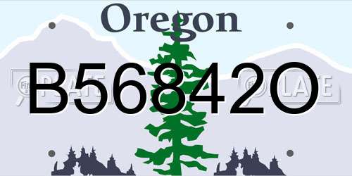 B56842O Oregon License Plate