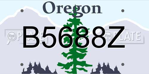 B5688Z Oregon License Plate