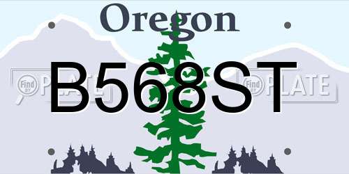 B568ST Oregon License Plate