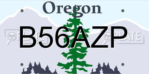 B56AZP Oregon License Plate
