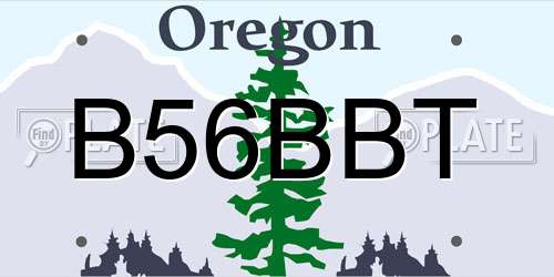 B56BBT Oregon License Plate