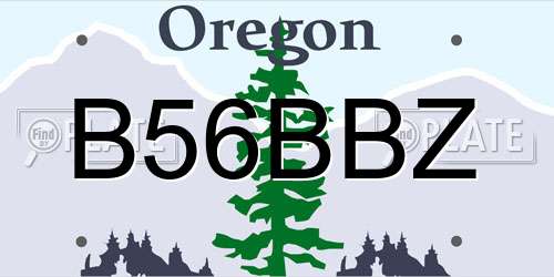 B56BBZ Oregon License Plate
