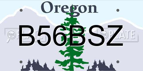 B56BSZ Oregon License Plate