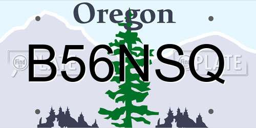 B56NSQ Oregon License Plate