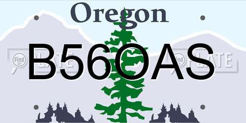 B56OAS Oregon License Plate