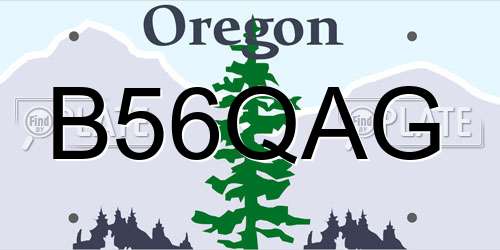 B56QAG Oregon License Plate