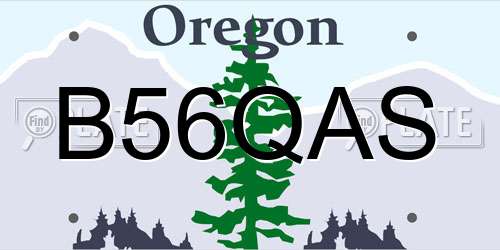 B56QAS Oregon License Plate