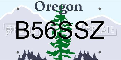 B56SSZ Oregon License Plate