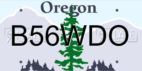 B56WDO Oregon License Plate