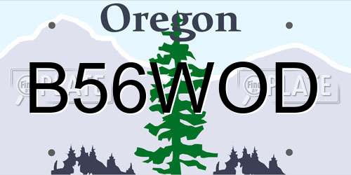B56WOD Oregon License Plate