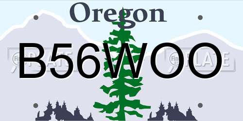 B56WOO Oregon License Plate