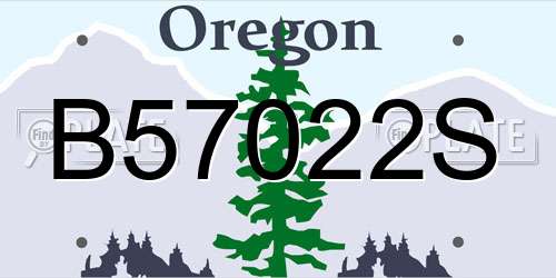 B57022S Oregon License Plate