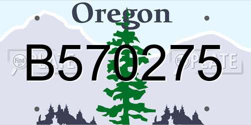 B570275 Oregon License Plate