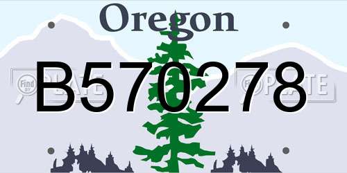 B570278 Oregon License Plate