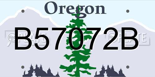 B57072B Oregon License Plate