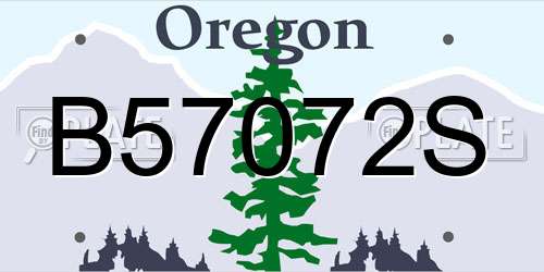 B57072S Oregon License Plate