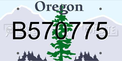 B570775 Oregon License Plate