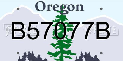 B57077B Oregon License Plate