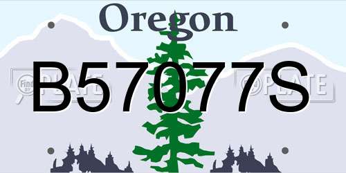 B57077S Oregon License Plate