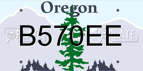 B570EE Oregon License Plate