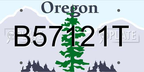 B57121T Oregon License Plate