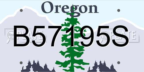B57195S Oregon License Plate
