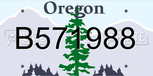B571988 Oregon License Plate