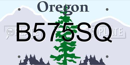 B575SQ Oregon License Plate