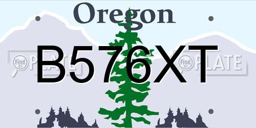 B576XT Oregon License Plate