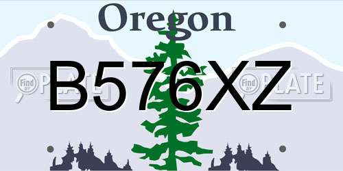 B576XZ Oregon License Plate