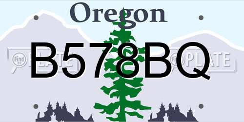 B578BQ Oregon License Plate