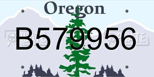 B579956 Oregon License Plate