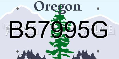B57995G Oregon License Plate